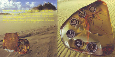 Банковский набор монет Литвы (6 шт.) в буклете. 2000 год, Литва. 