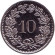 Монета 10 раппенов. 2012 год, Швейцария. Монета 10 раппенов. 2012 год, Швейцария.