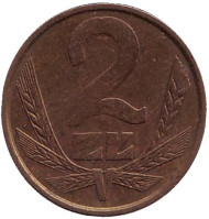 Монета 2 злотых. 1985 год, Польша. Монета 2 злотых. 1985 год, Польша.