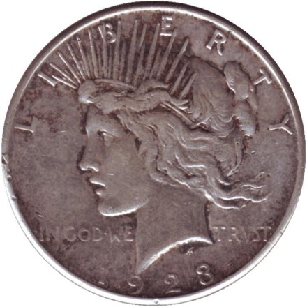 Монета 1 доллар, 1923 год, США. (Отметка монетного двора: "S") Доллар мира. Монета 1 доллар, 1923 год, США. (Отметка монетного двора: "S") Доллар мира.