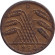 Монета 10 рентенпфеннигов. 1924 (D) год, Веймарская республика.