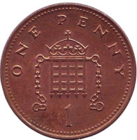 Монета 1 пенни. 2004 год, Великобритания.