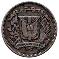 Монета 10 сентаво. 1942 год, Доминиканская Республика.