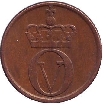 Монета 1 эре. 1965 год, Норвегия. Белка.