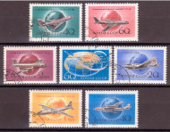 Марка почтовая. 1958 год, СССР. Серия из 7 штук. Гражданская авиация. 