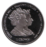 Монета 1 крона. 2013 год, Остров Мэн. Годовщина коронации Королевы Виктории и Королевы Елизаветы II. Монета 1 крона. 2013 год, Остров Мэн. Годовщина коронации Королевы Виктории и Королевы Елизаветы II.