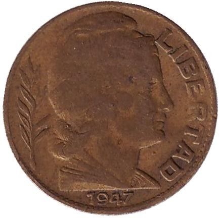 Монета 5 сентаво. 1947 год, Аргентина. Монета 5 сентаво. 1947 год, Аргентина.