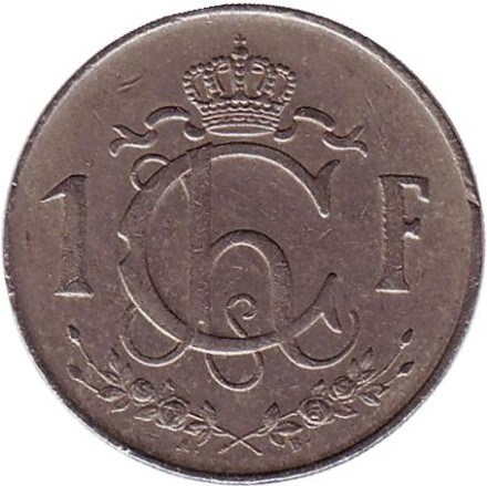 Монета 1 франк. 1952 год, Люксембург.