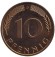 Монета 10 пфеннигов. 1980 год (G), ФРГ. Дубовые листья.