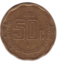 Монета 50 сентаво. 2005 год, Мексика.