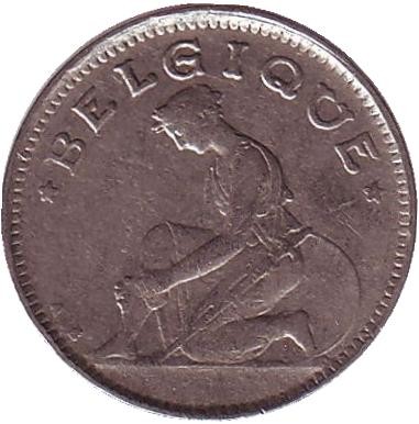 Монета 50 сантимов. 1929 год, Бельгия.
