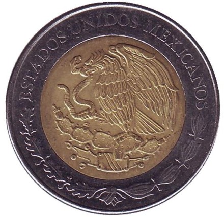 Монета 5 песо. 2011 год, Мексика.