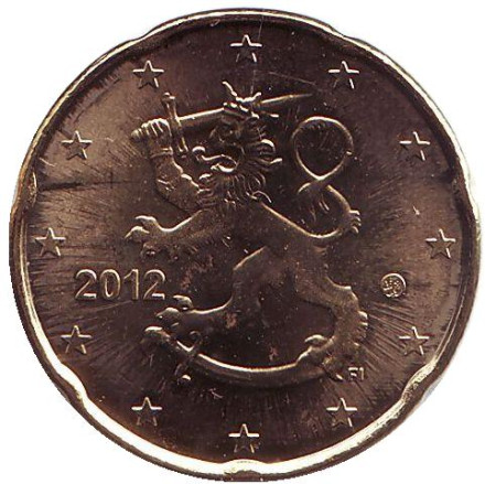 Монета 20 центов. 2012 год, Финляндия.