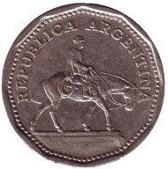 Монета 10 песо. 1966 год, Аргентина. Монета 10 песо. 1966 год, Аргентина.