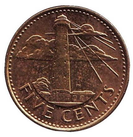 Монета 5 центов. 2014 год, Барбадос. Маяк.