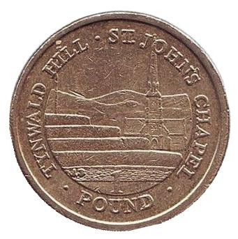 Монета 1 фунт. 2014 год, Остров Мэн. (Отметка "AB") Тинвальд.