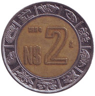 Монета 2 песо. 1994 год, Мексика. Монета 2 песо. 1994 год, Мексика.