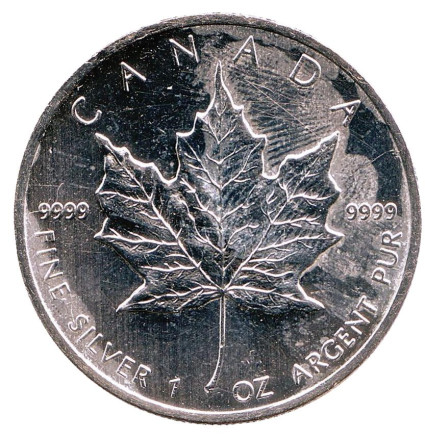 Монета 5 долларов. 2013 год, Канада. VF. Кленовый лист.