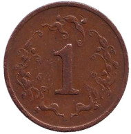 Монета 1 цент. 1980 год, Зимбабве. Монета 1 цент. 1980 год, Зимбабве.