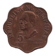 Монета 5 сентимо. 1976 год, Филиппины.