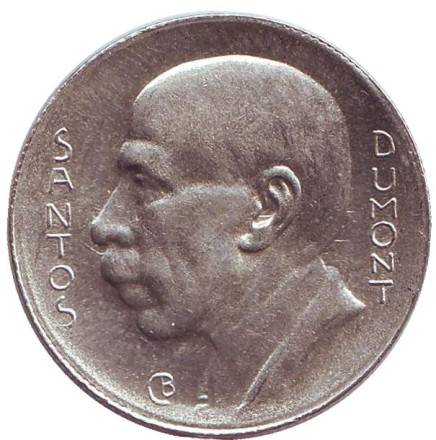 Монета 5000 рейсов. 1937 год, Бразилия. Альберто Сан­тос-Дю­мон.