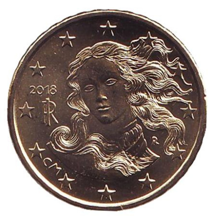 Монета 10 центов. 2018 год, Италия.