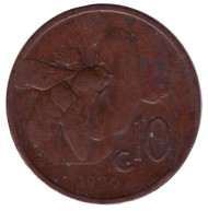 Монета 10 чентезимо. 1930 год, Италия. Пчела. Монета 10 чентезимо. 1930 год, Италия. Пчела.