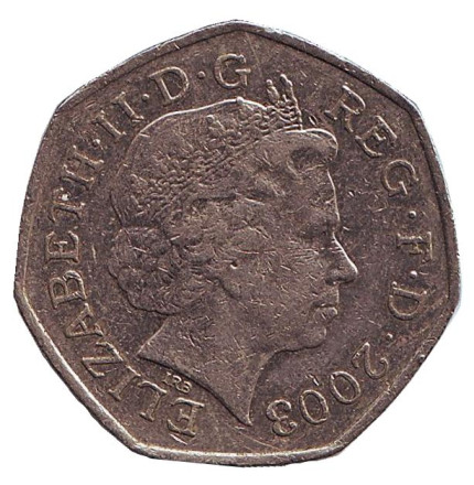 Монета 50 пенсов. 2003 год, Великобритания.