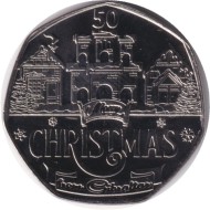 Монета 50 пенсов. 2024 год, Гибралтар. Рождество.