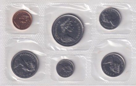 Банковский набор монет Канады. (6 шт), 1975 год.