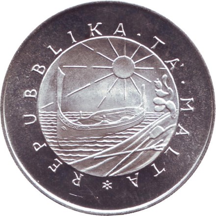 Монета 2 лиры. 1975 год, Мальта. Альфонсо Мария Галеа. Монета 2 лиры. 1975 год, Мальта. Альфонсо Мария Галеа.