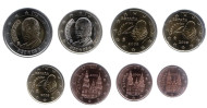 Набор монет евро (8 шт). 2008 год, Испания.