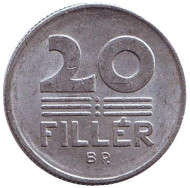 Монета 20 филлеров. 1970 год, Венгрия. Монета 20 филлеров. 1970 год, Венгрия.