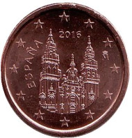 Монета 1 цент. 2016 год, Испания. Монета 1 цент. 2016 год, Испания.