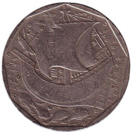 Монета 50 эскудо. 1991 год, Португалия. Парусник. Монета 50 эскудо. 1991 год, Португалия. Парусник.