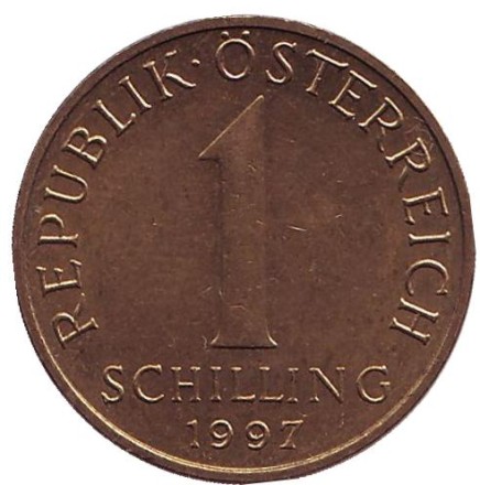 Монета 1 шиллинг. 1997 год, Австрия. Эдельвейс. Монета 1 шиллинг. 1997 год, Австрия. Эдельвейс.