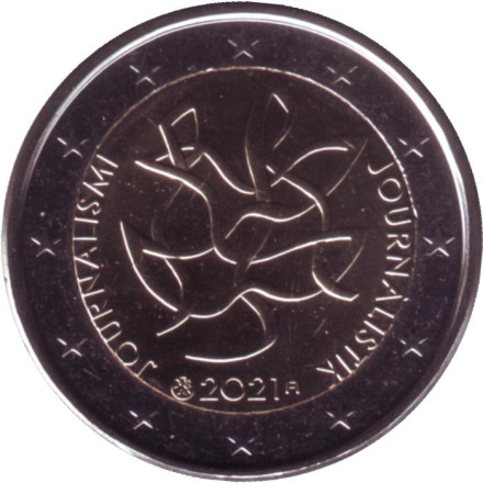Монета 2 евро. 2021 год, Финляндия. Журналистика.