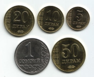 Набор монет Таджикистана (5 шт.) 2011 год, Таджикистан. Набор монет Таджикистана (5 шт.) 2011 год, Таджикистан.