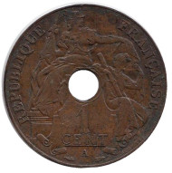 Монета 1 сантим. 1937 год (A), Французский Индокитай. Монета 1 сантим. 1937 год (A), Французский Индокитай.