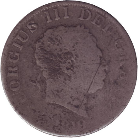 Монета 1/2 кроны. 1819 год, Великобритания.