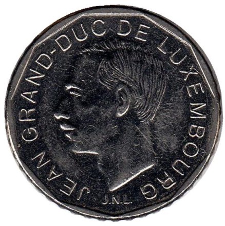 Монета 50 франков. 1988 год, Люксембург. Монета 50 франков. 1988 год, Люксембург.