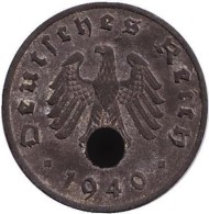 Монета 1 рейхспфенниг. 1940 год, Германия (Третий Рейх). (A). Цинк. Монета 1 рейхспфенниг. 1940 год, Германия (Третий Рейх). (A). Цинк.