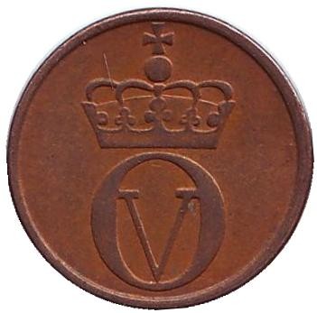 Монета 1 эре. 1967 год, Норвегия. Белка.