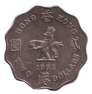 Монета 2 доллара, 1985 год, Гонконг.
