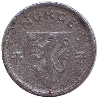 Монета 10 эре. 1943 год, Норвегия. Монета 10 эре. 1943 год, Норвегия.