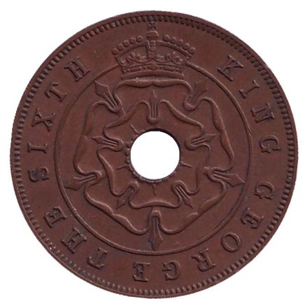 Монета 1 пенни. 1952 год, Южная Родезия. Монета 1 пенни. 1952 год, Южная Родезия.