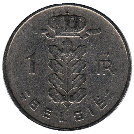 Монета 1 франк. 1955 год, Бельгия. (Belgie)