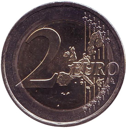Монета 2 евро. 2002 год, Греция. (Отметка монетного двора: "S") Монета 2 евро. 2002 год, Греция. (Отметка монетного двора: "S")