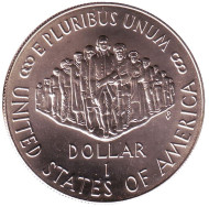 Монета 1 доллар. 1987 год (P), США. BU. 200 лет Конституции США. Монета 1 доллар. 1987 год (P), США. BU. 200 лет Конституции США.
