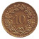 Монета 10 раппенов. 1918 год, Швейцария. (Латунь). Монета 10 раппенов. 1918 год, Швейцария. (Латунь).